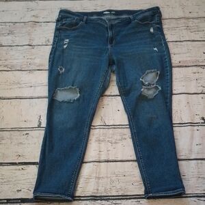 Old Navy Blue Dark Wash Distressed Rockstar Skinny Jeans 14